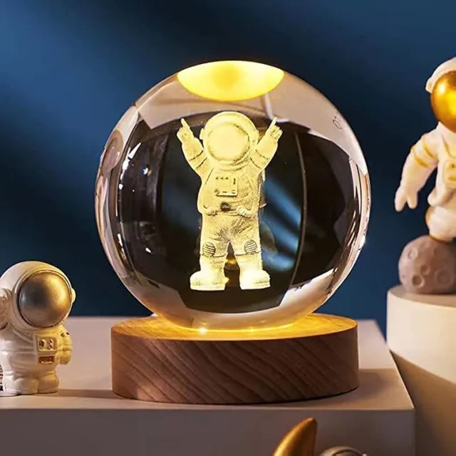 Lámpara Bola De Cristal Astronauta