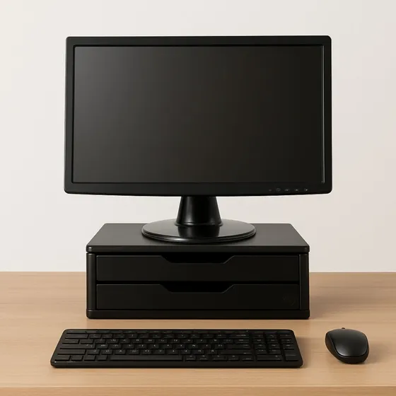 Suporte Para Monitor Mesa 2 Gavetas Ergonômico Escritório