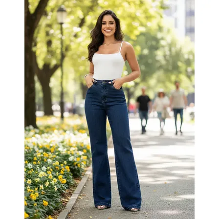 Calça Jeans Wide Leg Feminina Com Elastano Consciência 2800