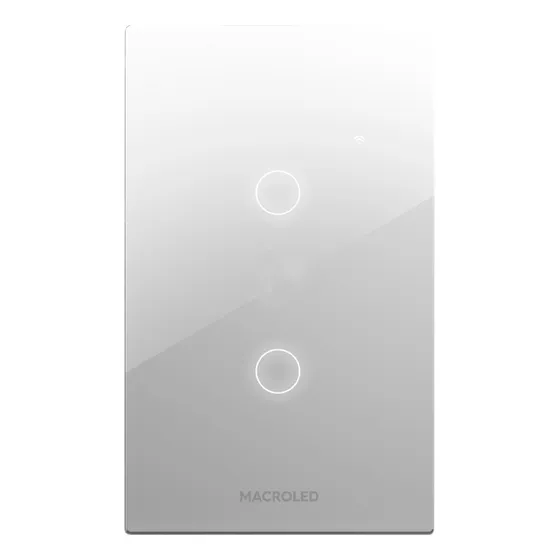 Tecla Macroled Smart Wifi Táctil 2 Canales Con Capacitor