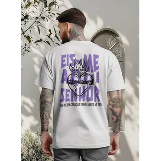 Camiseta Estampada Masculina Eis-me Aqui Senhor AlgodĂŁo 30.1 Camiseta Estampada Masculina Eis-me Aqui Senhor AlgodĂŁo 30.1