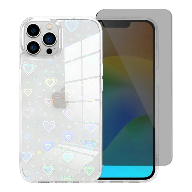 Funda Case Gradiente Para iPhone + Mica Privacidad Cristal