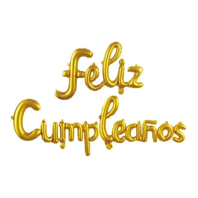 Globos Feliz Cumpleaños Metalizados 16 Pulgadas 15 Letras Color Dorado