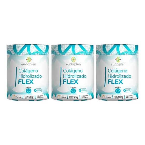 Eudaplen Kit X3 Colágeno Hidrolizado Flex Suplemento 250g