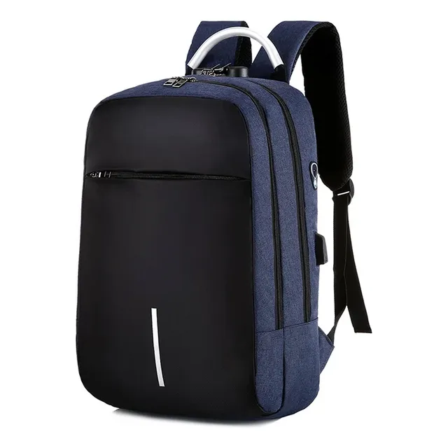 Mochila Antirrobo Azul De 30l Con Puerto Usb, Resistente, Compartimento Para Portátil De 15.6 , Múltiples Bolsillos, Diseño Ergonómico Y Materiales Duraderos, Ideal Para Viajes Y Uso Diario - Otec
