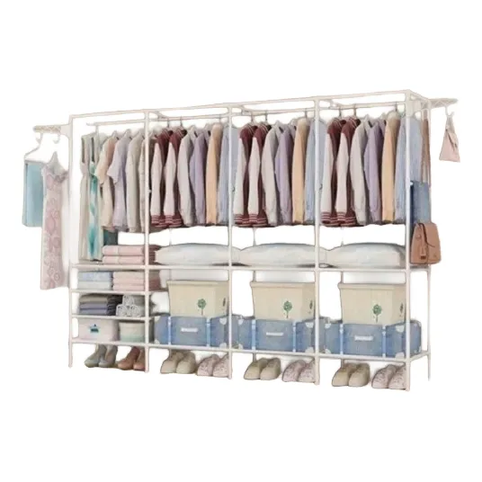 Guarda Roupa Organizador Com 4 Colunas Roupeiro Branco