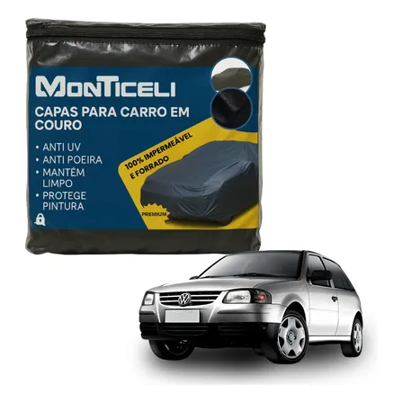 Capa Em Couro Ecológico P/ Cobrir Carro Impermeável Grossa. Preto Gol