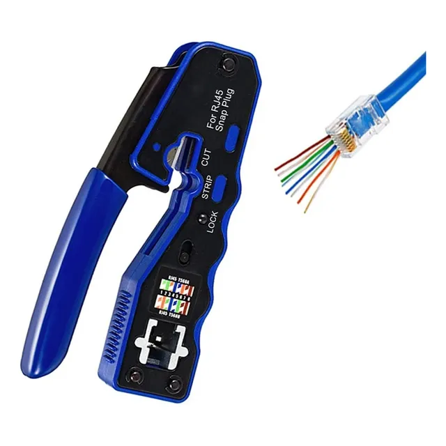 Crimpadora Pinza Passthrough Ponchadora Rj45 Utp Cat5 Cat6