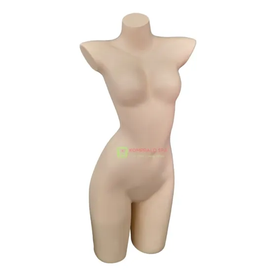 Torso Maniqui Dama Exhibidor De Ropa Plástico Grueso Beige