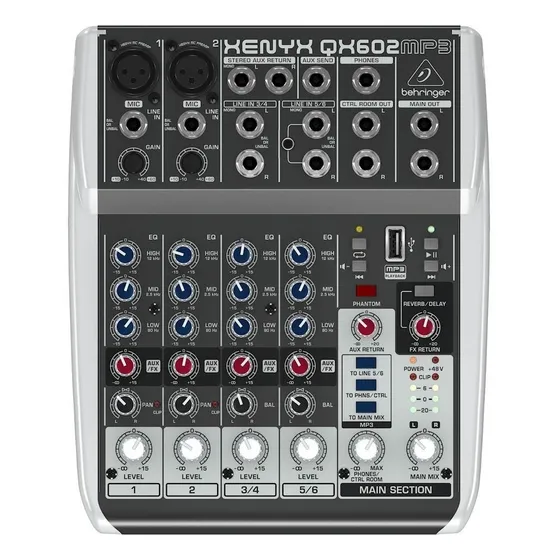 Behringer Xenyx Qx602mp3 Consola Mezclador De Audio
