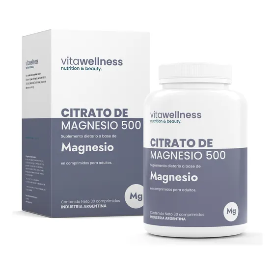 Citrato De Magnesio 500 Vitawellness X 30 Comprimidos Sabor Sin Sabor