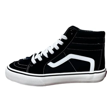 Zapatillas De Lona Con Caña Alta Mujer Y Hombre Negro Hz