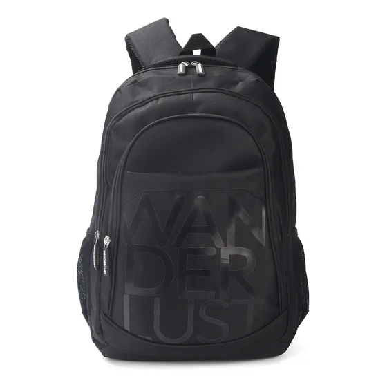 Mochila Portanotebook Wanderlust Diseño Moderno Laptop Viaje Color Negro Diseño de la tela Lisa
