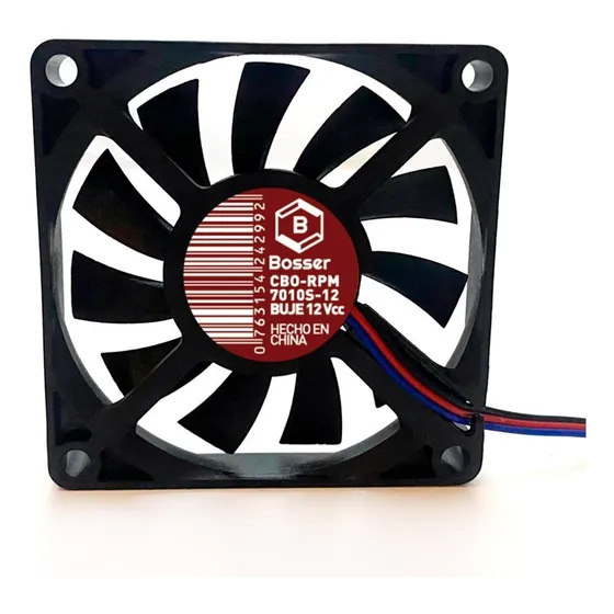 Turbina Cooler Bosser 12v 70x10 Mm Buje Jst 3pin Sensor Rpm Led Negro