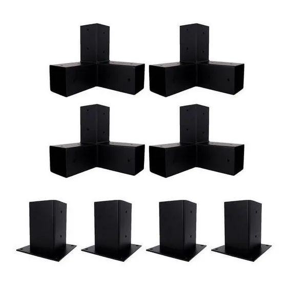 Kit De Herrajes Para Armar Pérgola Hierro, No Incluye Madera
