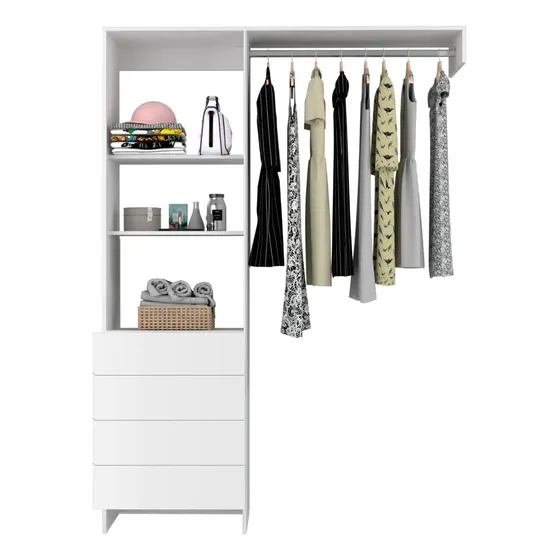 Closet Interior Sistema Abierto En Melamina Kit Ca 80-160ad