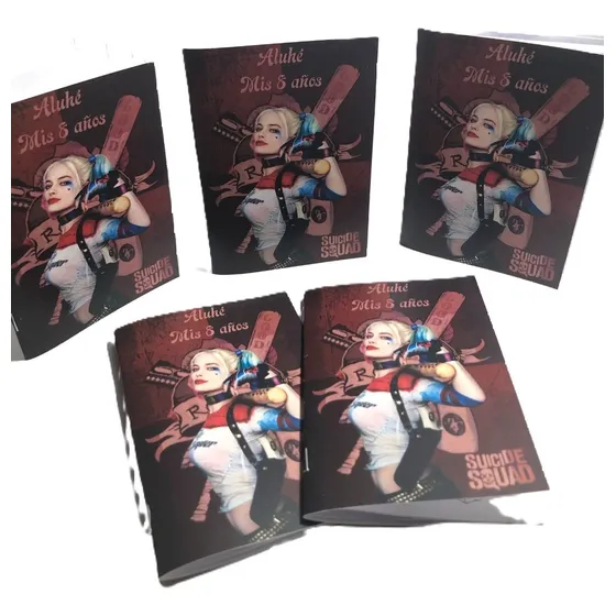 Souvenir Libritos Colorear Personalizado X 15 Harley Quinn
