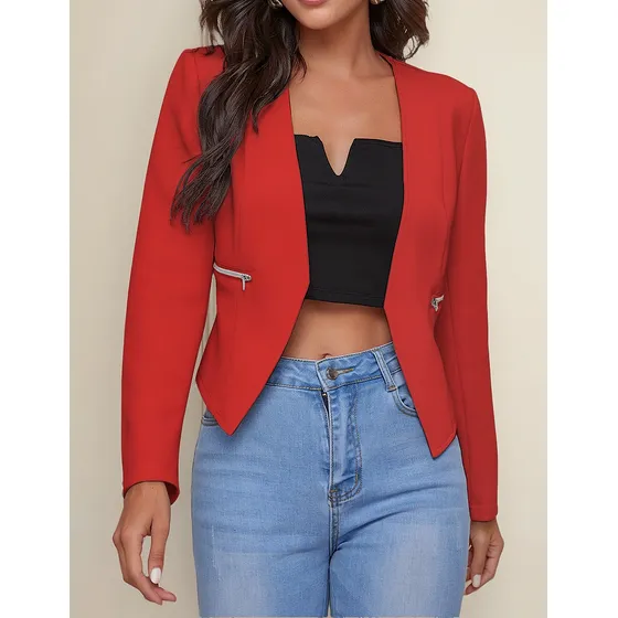 Saco Blazer Mujer Juvenil Chaqueta Informal Con Cremallera