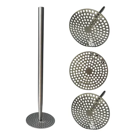 Amassador De Batatas Grande Inox Cozinha Profissional 55 Cm Cinza-escuro