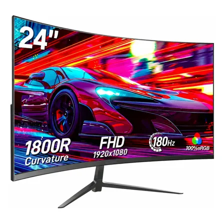 Monitor Gamer Curvo 24'' Ips Full Hd 180hz 1ms Freesync Hdmi Preto 127/220v