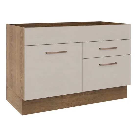 Gabinete Bajo Cocina Madesa Agata 120cm Sin Encimera Color Marrón/Crema