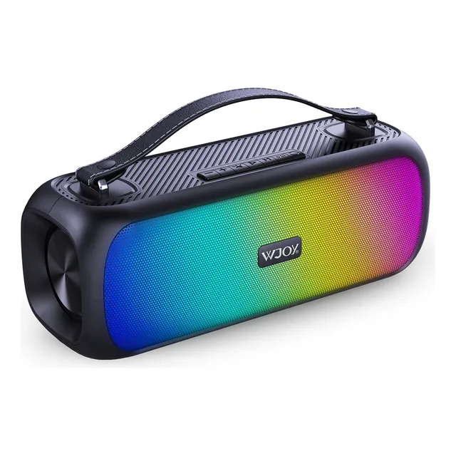 Bocinas Portatiles Con Luces Led Bluetooth Ipx6 Negra