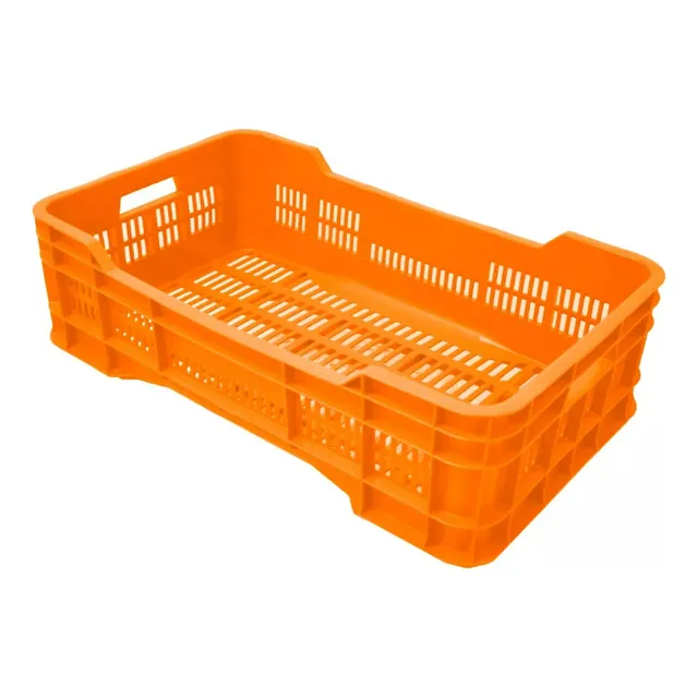 3pz Caja Tara De Plastico Agricola Gigante Mediana Calada