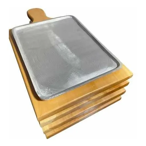 Tablas Churrásqueras Por 4 Unidades, Madera Y Aluminio