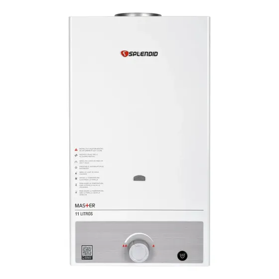 Calefon Gas Licuado 11 Litros Tiro Natural Splendid Ionizado Color Blanco Tipo de gas GLP | Cuotas sin interés