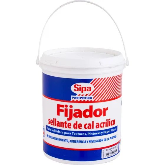 Fijador Sellante De Cal Acrílico Sipa Galón Acabado Mate Color Blanco