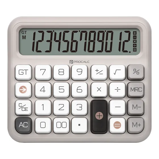 Calculadora Mesa Cinza 12 Dígitos Procalc Pc315-gy Softkey