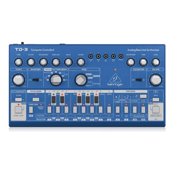 Sintetizador Analogico Behringer Td-3 Bu Bass 9v Line Blue