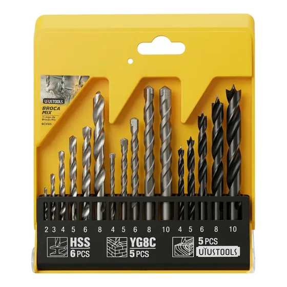 Juego Set De Brocas Madera Cemento Metal 16 Piezas Uyustools | Cuotas sin interés