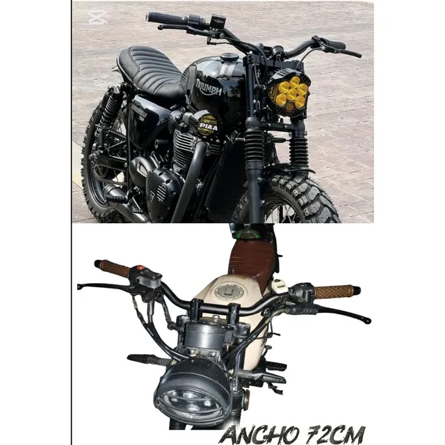 Volante Manillar Semi Recto Motos Café Racer