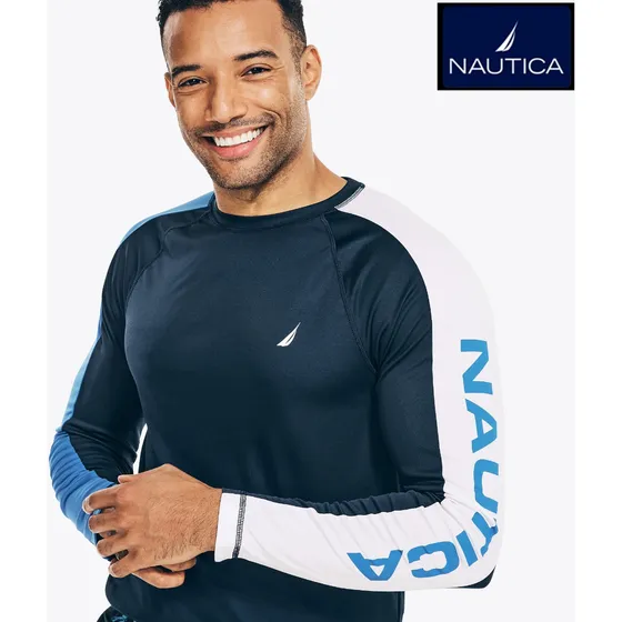 Franela Manga Larga Caballero Upf 30+  Nautica - Talla S  