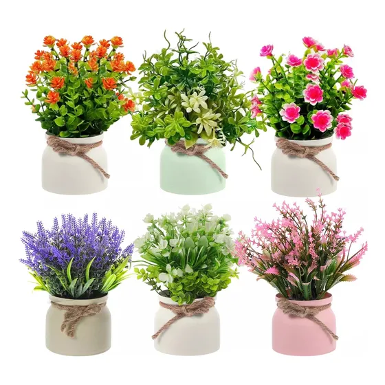 Plantas Artificiales Decorativas Macetas Flores Artificiales