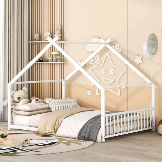 Cama Montessori Tamaño Matrimonial Para Dormitorio Niño Piso