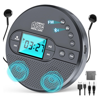 Pack Cd Player Bluetooth 2000mah Con Altavoz Y Antigolpes Pack Cd Player Bluetooth 2000mah Con Altavoz Y Antigolpes