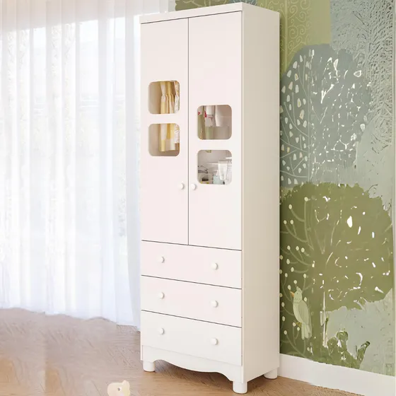Guarda Roupa 2 Portas 3 Gavetas Branco Carvalho Uli Peroba