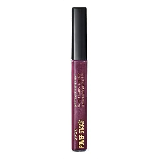 Batom Avon Líquido Matte Glitter Effect Power Stay - Cor Marsala Radiante