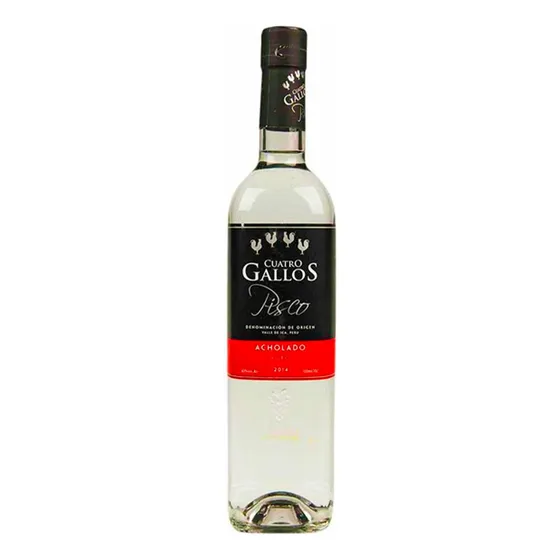 Pack De 12 Pisco Cuatro Gallos Acholado 750 Ml