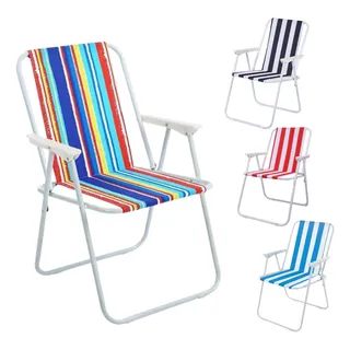 Cadeira De Praia Aço Adulto Jardim Piscina Camping Portåtil Cores Sortidas Cadeira De Praia Aço Adulto Jardim Piscina Camping Portåtil Cores Sortidas