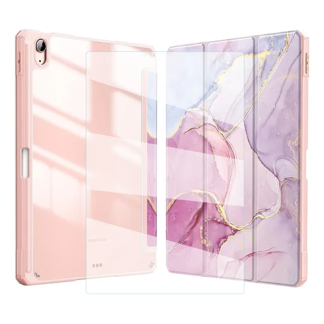 Mica + Funda Para  iPad 11a A16 / 10a Gen. Smart Marmol
