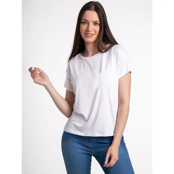 Remera Modal Viscosa Básica Mujer Corta Lisa