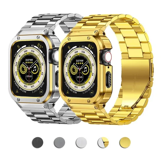Pulseira De Aço+estojo Para Apple Watch Series Ultra 8 7 Se