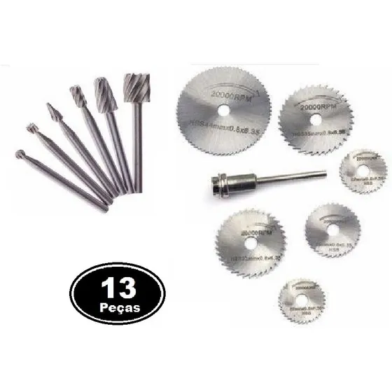 Kit Mini Disco Serra Circular + Fresa Entalhe Micro Retifica