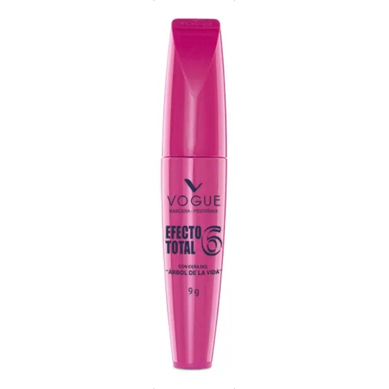 Máscara de pestañas Vogue Efecto Total 6 waterproof 9g color negro
