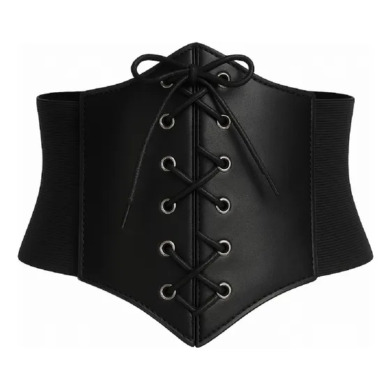 Corset Ecocuero Ajustable Abdomen Faja Mujer Extensible Vip