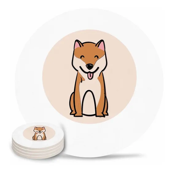 Posavaso Ceramica Juego 4 Taza Base Corcho Uso Para Casa