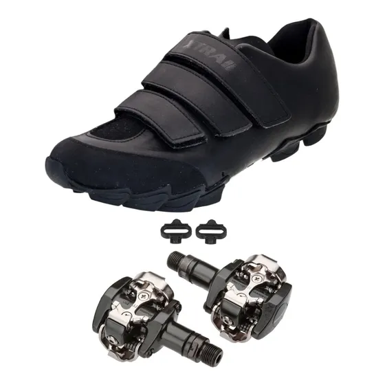 Combo Zapatilla Ciclismo Mtb + Pedales Shimano 505 